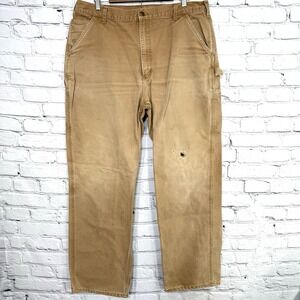 Carhartt Mens Washed Duck Work Pants 38x33 Original Dungaree Fit B11-BRN 2017 *D
